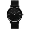Aegis Black 40 mm Herrenuhr mit schwarzem Milanaise-Armband von Éclat D’or